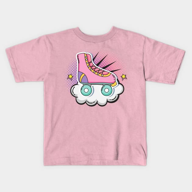 Roller Skate Pop Art Kids T-Shirt by Forever December